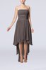 Plain A-line Strapless Sleeveless Zipper Chiffon Party Dresses