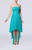 Plain A-line Strapless Sleeveless Zipper Chiffon Party Dresses