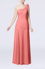 Plain Sheath One Shoulder Sleeveless Floor Length Flower Evening Dresses