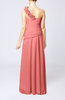 Plain Sheath One Shoulder Sleeveless Floor Length Flower Evening Dresses