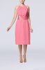 Simple Halter Backless Chiffon Knee Length Cocktail Dresses
