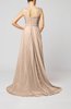 Elegant A-line Zipper Chiffon Court Train Sequin Evening Dresses