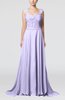 Elegant A-line Zipper Chiffon Court Train Sequin Evening Dresses