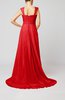 Elegant A-line Zipper Chiffon Court Train Sequin Evening Dresses