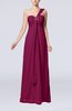 Plain Empire Zipper Chiffon Floor Length Ruching Bridesmaid Dresses