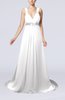 Elegant Hall Empire Sleeveless Chiffon Court Train Bridal Gowns