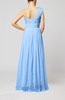 Romantic Asymmetric Neckline Sleeveless Chiffon Ruching Prom Dresses