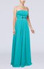 Plain Sleeveless Zip up Chiffon Floor Length Flower Evening Dresses