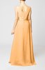 Plain V-neck Sleeveless Zip up Chiffon Floor Length Wedding Guest Dresses