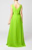 Plain V-neck Sleeveless Zip up Chiffon Floor Length Wedding Guest Dresses