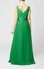 Plain V-neck Sleeveless Zip up Chiffon Floor Length Wedding Guest Dresses