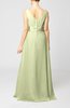 Plain V-neck Sleeveless Zip up Chiffon Floor Length Wedding Guest Dresses