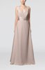 Plain V-neck Sleeveless Zip up Chiffon Floor Length Wedding Guest Dresses