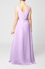 Plain V-neck Sleeveless Zip up Chiffon Floor Length Wedding Guest Dresses