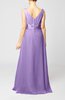 Plain V-neck Sleeveless Zip up Chiffon Floor Length Wedding Guest Dresses