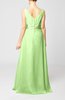 Plain V-neck Sleeveless Zip up Chiffon Floor Length Wedding Guest Dresses
