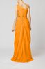 Elegant Sheath One Shoulder Zipper Chiffon Ribbon Wedding Guest Dresses