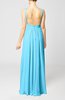 Simple V-neck Sleeveless Chiffon Floor Length Party Dresses