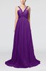 Elegant Garden Sheath V-neck Sleeveless Chiffon Court Train Bridal Gowns