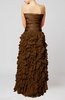 Modern A-line Zip up Chiffon Floor Length Tiered Evening Dresses