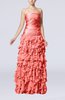 Modern A-line Zip up Chiffon Floor Length Tiered Evening Dresses