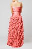 Modern A-line Zip up Chiffon Floor Length Tiered Evening Dresses