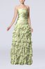 Modern A-line Zip up Chiffon Floor Length Tiered Evening Dresses