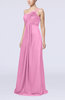 Simple One Shoulder Sleeveless Zipper Chiffon Pleated Mother of the Bride Dresses
