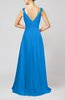 Plain A-line Backless Brush Train Flower Evening Dresses