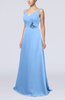 Plain A-line Backless Brush Train Flower Evening Dresses