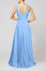 Plain A-line Backless Brush Train Flower Evening Dresses