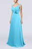 Plain A-line Backless Brush Train Flower Evening Dresses