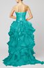 Cute Sweetheart Sleeveless Lace up Organza Brush Train Homecoming Dresses