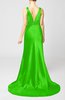 Elegant Sheath V-neck Backless Court Train Evening Dresses