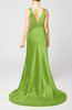 Elegant Sheath V-neck Backless Court Train Evening Dresses