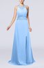 Elegant Church A-line Backless Chiffon Split-Front Bridal Gowns