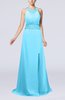 Elegant Church A-line Backless Chiffon Split-Front Bridal Gowns