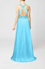 Elegant Church A-line Backless Chiffon Split-Front Bridal Gowns