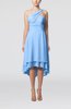 Plain One Shoulder Sleeveless Hi-Lo Ruching Homecoming Dresses
