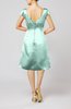 Plain A-line Short Sleeve Zip up Satin Knee Length Little Black Dresses