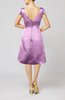 Plain A-line Short Sleeve Zip up Satin Knee Length Little Black Dresses
