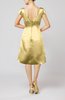 Plain A-line Short Sleeve Zip up Satin Knee Length Little Black Dresses