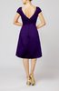 Plain A-line Short Sleeve Zip up Satin Knee Length Little Black Dresses
