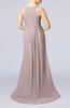 Plain A-line V-neck Zip up Court Train Pleated Evening Dresses
