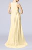 Plain A-line V-neck Zip up Court Train Pleated Evening Dresses