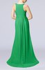 Plain A-line V-neck Zip up Court Train Pleated Evening Dresses