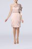 Modern One Shoulder Zip up Elastic Woven Satin Ruffles Party Dresses