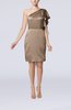 Modern One Shoulder Zip up Elastic Woven Satin Ruffles Party Dresses