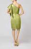 Modern One Shoulder Zip up Elastic Woven Satin Ruffles Party Dresses