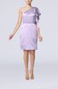 Modern One Shoulder Zip up Elastic Woven Satin Ruffles Party Dresses